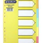 Marlin File Dividers Bright C/BOARD 1- 5