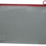 Brainware A4 Clear Carry Folder With Red Easy Slide Zip